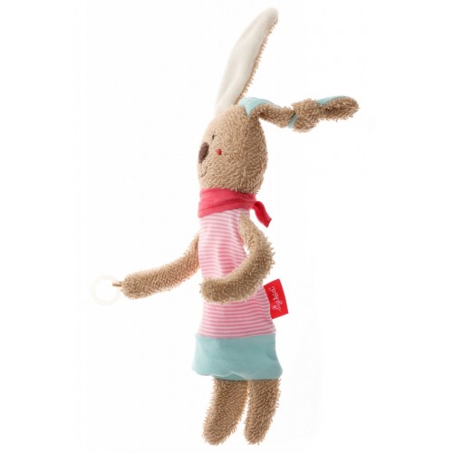 Мягконабивная игрушка sigikid, комфортер Розовый Заяц с держателем для соски, коллекция Классик